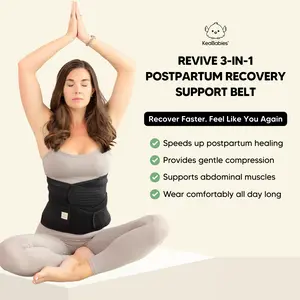 [Recovery Essential] KeaBabies Revive 3-in-1 Postpartum Recovery Support Belt - Speed Up Healing and Support Your Core - Perfect for Daily Recovery and Posture