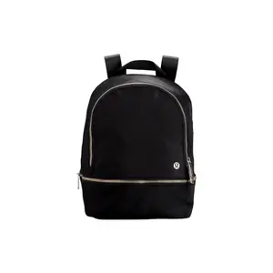 Lululemon City Adventurer 11L Mini Backpack for Women in Black with Silver Buckle and Zipper Closure