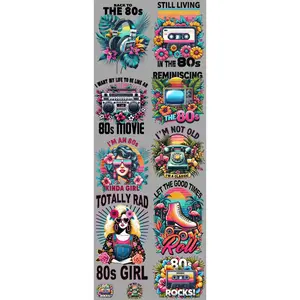 Living In The 80's DTF Transfers Gang Sheet 22” wide x 60” long DIY Direct to Film T Shirt Transfers