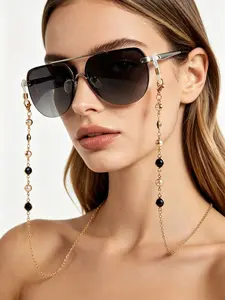 1pc Fashion Imitation Pearl Eyeglass Chain, Anti-Lost Hanging Neck Strap, Stylish Design for Women & Men, Perfect Accessory for Glasses