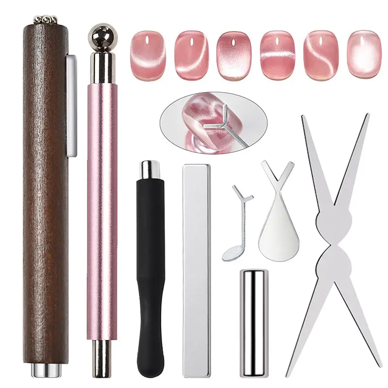 8 counts Double-Ended French Cat Eye Magnets Little Magic Wand Cat Eye Tool Cigar Magnet Nail Tools Nail Art Tools Nail Art Equipment