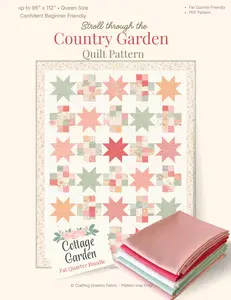 Stroll Through the Country Garden Quilt Pattern Printed Version – Queen Size (80” x 104”)