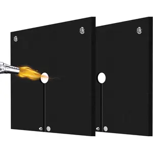 1/4"(6mm) Welding Blanket Fireproof 2 Pack, Graphite Carbon Felt Flame Resistant up to 3000℉, Soldering Flame Retardant Protective Mat, Brazing Heat Shield for Torch, Plumbing, 12" x 12"