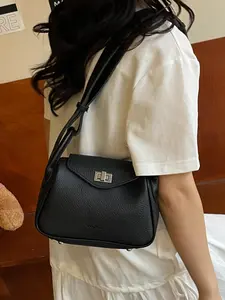 Women's Fashionable Lychee Pattern Shoulder Bag, Casual Versatile High-quality Daily Commuting Bag, Trendy All-match Crossbody Bag for Work & Daily Used