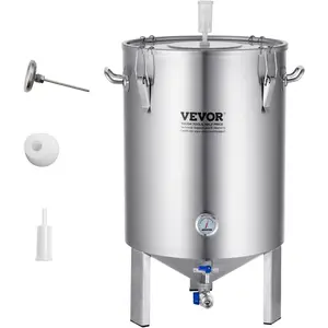 VEVOR Automatic Home Beer Brewer, 3.43 Gal All-in-One Home Brew Machine, 1500W Power Electric Beer Maker Machine with Mash Boil Device, 304 Stainless Steel Inner Tank, Auto Temp Pressure ControlVEVOR Super Brand Day