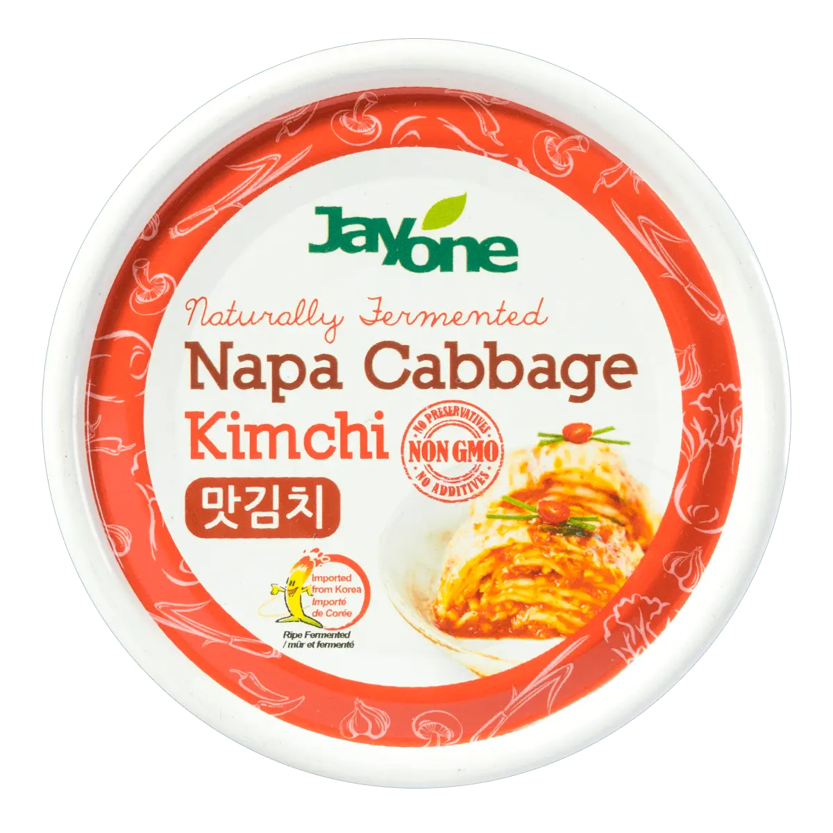 JAYONE Korean Kimchi Cabbage Jar 160g - Authentic Spicy Fermented Napa Cabbage, 0 Fat Low Calorie Snack