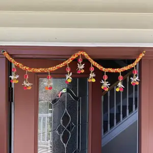 LoveNspire Traditional Indian Toran - Hanging, Contemporary, Multi-Size, Reusable (3 Styles) - Multicolor Beads, Flowers, Handmade Sacred Entrance Plastic Decor for Diwali, Weddings