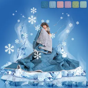 Summer Lightweight Reversible Cooling Blanket, Soft Breathable Skin-Friendly Material, Ideal for Hot Sleepers & Sweaters, Multiple Sizes Colors Available