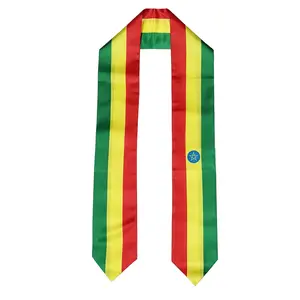 Ethiopia Flag Graduation Stole, Sash, Ethiopian, Scarf, Gift, Students, High Quality, High School, College, Scarves, Adults, Men and Women, Satin