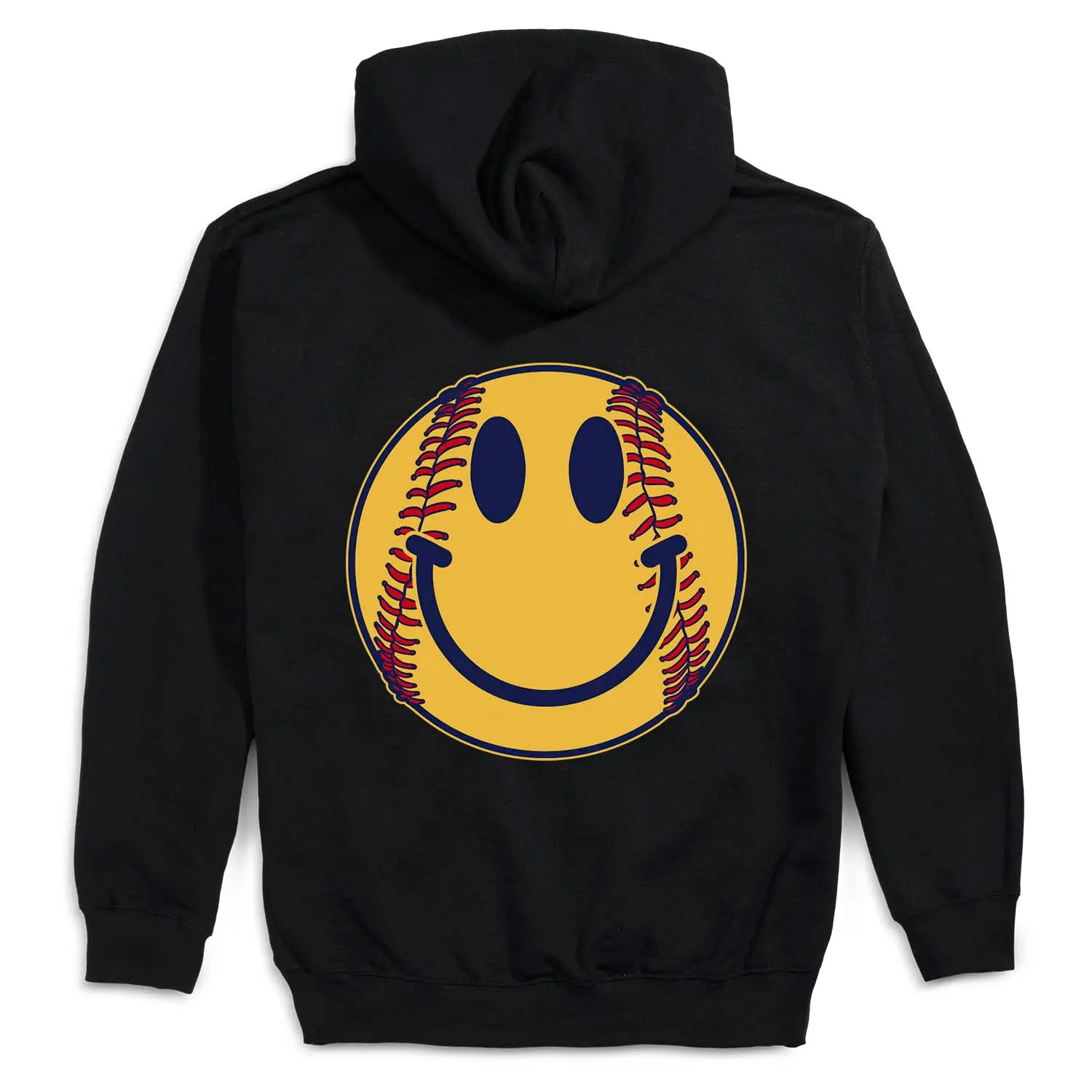 Softball Hooded Sweatshirt - Softball Happy Face (Back Design)
