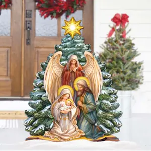 Designocracy 8611042F 32 x 25 in. Holy Family Nativity Outdoor Holiday Decor