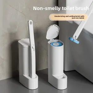 Large-capacity Disposable Toilet Brush Household Toilet Brush Set for Bathroom, Long Handle, Dead-Corner-Free Soft Bristles