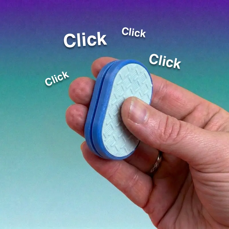 Clicky Magnetic Fidget Slider - 3D Printed Fidget Toy with 5 Texture Options, Tactile EDC Toy for Stress Relief & Focus, Fidget Toys