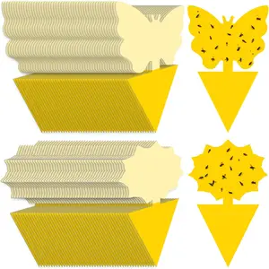 58-Pack Yellow Sticky Insect Traps – Non-Toxic, Odorless Bug Catchers for Indoor & Outdoor Use – Safe for Kids & Pets – Ideal for Plants, Kitchens, Offices, and Gardens – Traps Gnats, Flies & Other Flying Insects