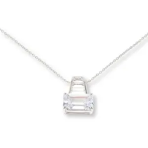 Radiance by Absolute™ CZ Emerald Cut and Baguette Pendant with Chain