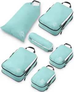 TRIPPED Travel Gear Compression Packing Cubes Set for Travel - Lightweight Durable Clothes Organizer for Carry-On Luggage and Suitcases - 210D Ripstop Nylon