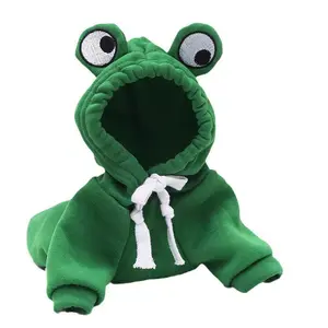 Cute frog pet hoodie, stylish and comfortable, warm and cute