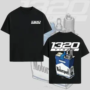 1320 Video Spark Plug T-Shirt, High-Performance Car Pattern T-Shirt, Pure Cotton Racing Suit, Street Style Gift, Father'S Day Shirt, Summer T-Shirt Design For Boys' Accessories