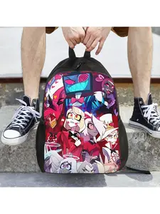 1Piece Hazbin Hotel Song Sequence Art Backpack Men Women Adult Casual High School Back To School Gift Large Capacity Storage Bag