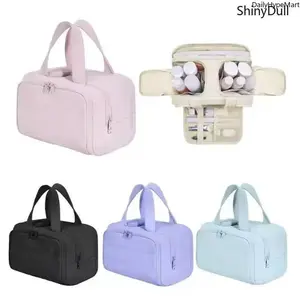 Large Capacity Waterproof Makeup Bag - Portable Travel Makeup Storage Organizer, Multi-Functional Handheld Cosmetic Pouch, Multifunctional Toiletry Bag, Travel Beauty Bag