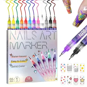 Holiday haul-Christmas gift Cutics Doodle Pen for DIY Nail Art Quick Drying Acrylic Painting and 3D Dot Embroidery mma acrylic nail - On Nails Quick Drying Dot Stitching Nail Art Pen for Home and Salon DIY, Nails Care Cutics Manicure Polish Cosmetic