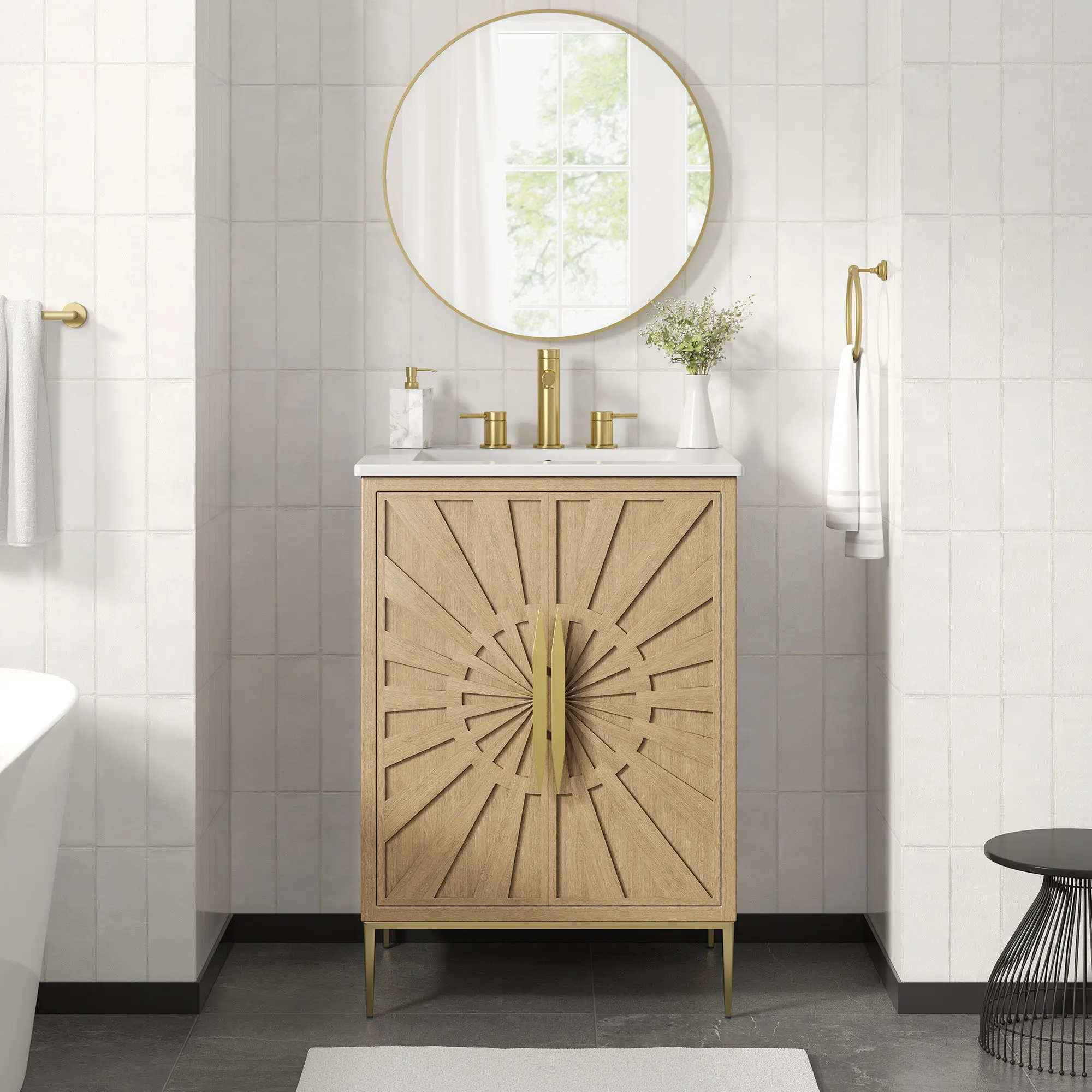 Awaken 24" Bathroom Vanity in Oak White