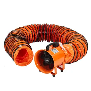 High-Performance Industrial Air Mover Blower Fan – 8 Inch, 1100 CFM Low-Noise Portable Exhaust Ventilator, 32.8 ft Flexible Duct Hose, Powerful Powder Extractor for Basements, Workshops, Warehouses