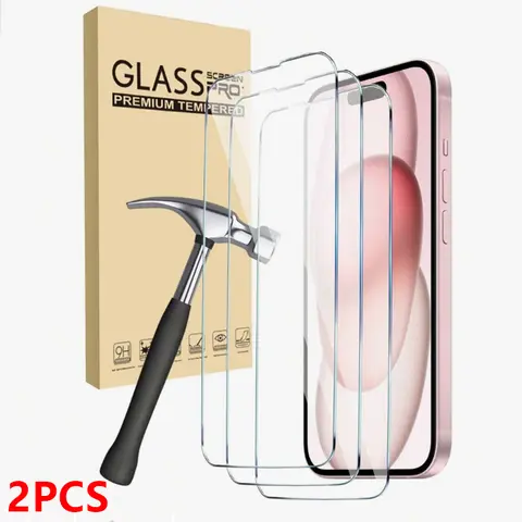2Pcs Tempered Glass Phone Screen Protectors - Protective Cellphone Accessory, Scratch Resistant, Compatible with iPhone 18Pro Max,17 Air,16 Plus,16 Pro,16 Pro Max,15,14,13,12,11 Pro Max,X,XS,XR,14 Plus - Phone Accessories for Family Birthday Gift,techvibe
