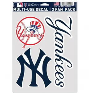 Wincraft  MLB New York Yankees Decal Multi Use Fan - Pack of 3