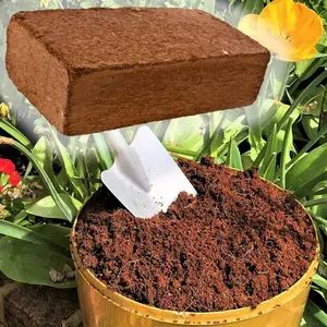 1 Pack Compressed Coco Coir Brick, Square Coconut Husk Fiber Block, Organic Coir Potting Soil for Gardening & Plant Growing