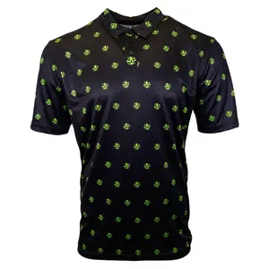 Clover Skull Patterned Performance Polo