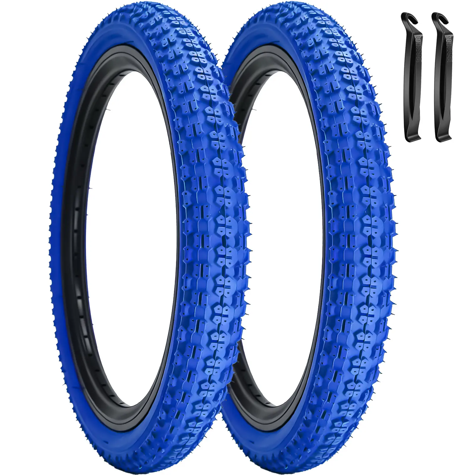 2 Pack 18 Inch Color Tires 18x2.125 Folding Replacement Bike Parts Kids Bike Tire for 18x1.75/1.95/2.0/2.1/2.125 BMX Trail Commuter City Pavement Kids Bicycle Tires MTB Tires