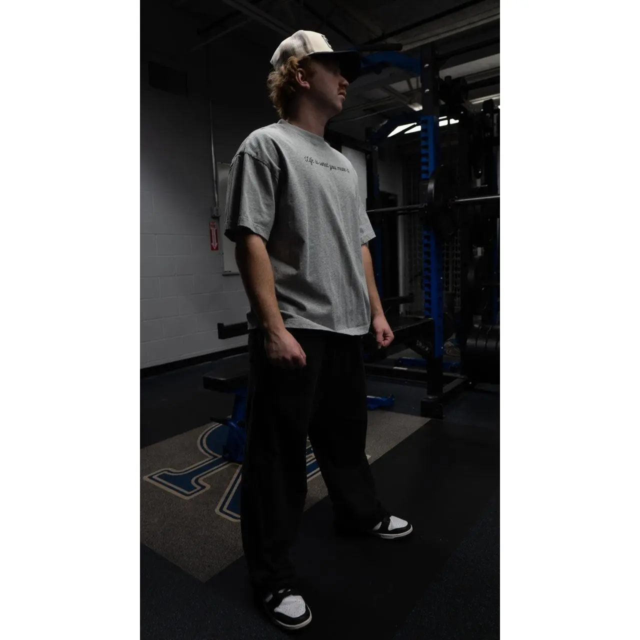 Heather Gray Oversized T-Shirt Menswear Top Man Cotton Tshirt Streetwear Casual