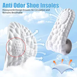 Insoles for Women Man,Cloud insoles for Men Women,4D Cloud Soles for Men Soft Memory Foam Cushioning Insoles - Trim to Fit Steppers Insoles