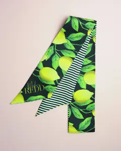Haute Redd Lemon Print Twilly Silk Scarf