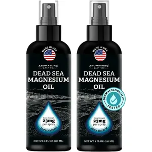 Aromasong Extra Strength Magnesium Oil Spray - 8 Oz 2 Pack 23mg per Spritz Natural Pure Made in USA for Leg Discomfort Calming Sleep Body Care