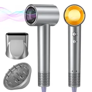 Hair Dryer with 150,000 RPM Brushless Motor – Fast Drying, 3 Heat Settings, LED Indicator, Ionic Technology, Quiet & Lightweight with Diffuser