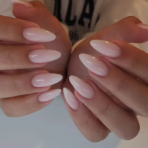24pcs Almond Press-On Nails, Simple Gradient, Japanese Korean Style, Includes Jelly Glue & File, Perfect for Women Parties, Almond Nail Tips, Nail Glue Included, Press On False Nails