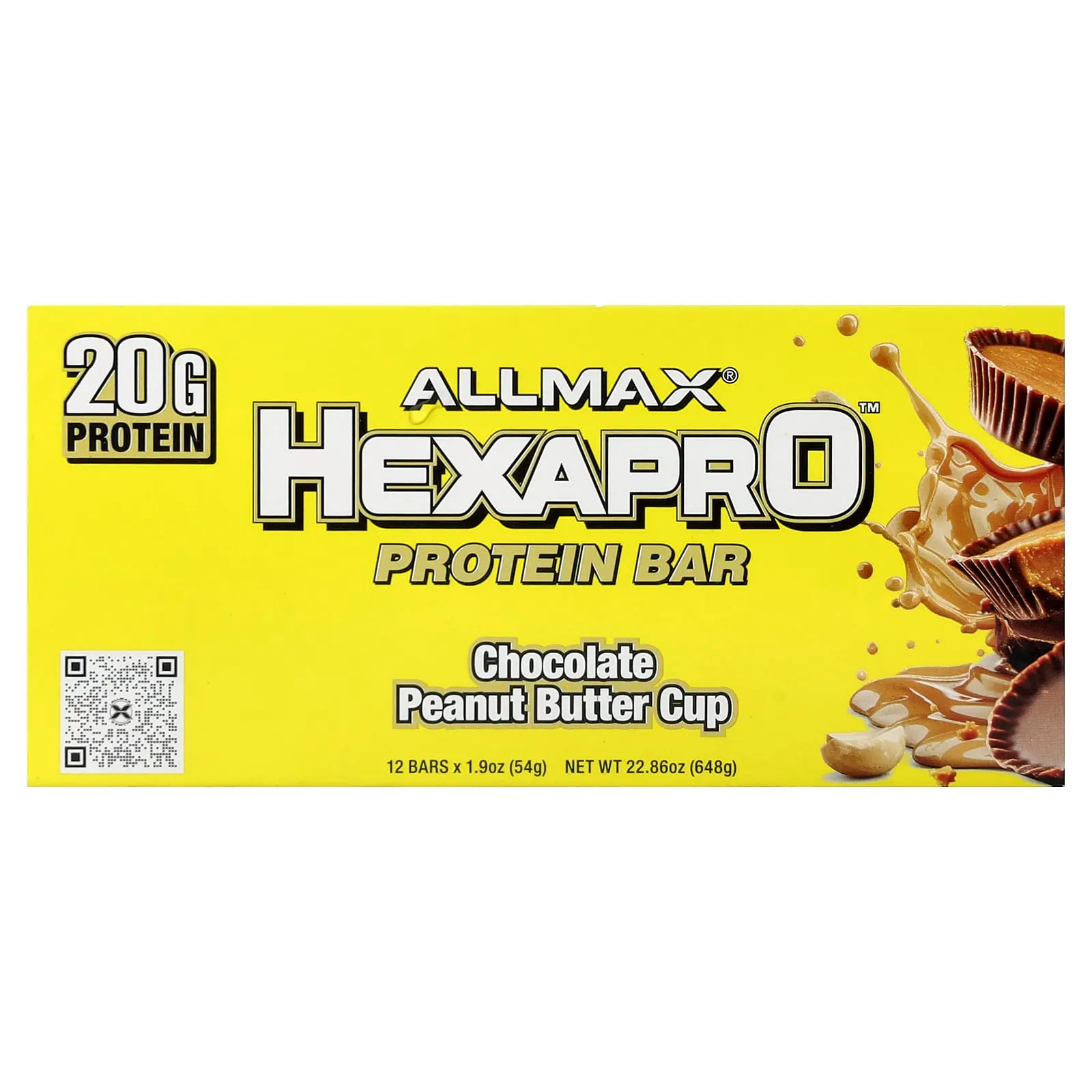 ALLMAX Hexapro™, Protein Bar, Chocolate Peanut Butter Cup, 12 Bars, 1.9 oz (54 g) Each