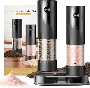 Electric Salt & Pepper Grinder Set, 1/2 Counts Battery Powered Household Seasoning Grinder, Portable Handheld Grinder for Kitchen, Gift Bottles