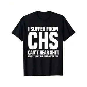 CoolThreadz I Suffer From CHS Can't Hear Shit I Will Huh The Crap Out Of T-Shirt Men'S Comfortable for Daily Wear Squirrel T-shirt