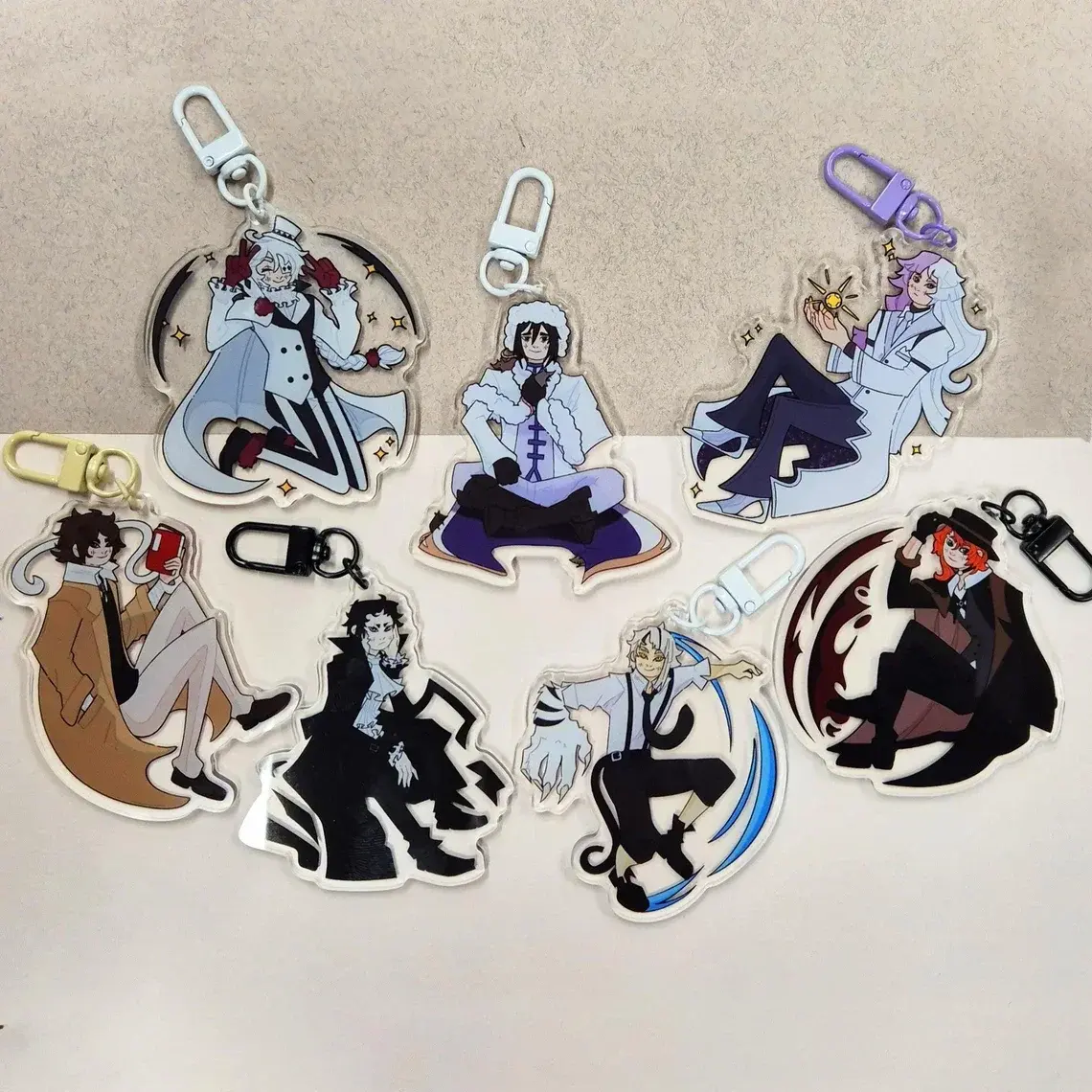 Bungo Stray Dogs Acrylic Keychain, Dazai Osamu, Chuuya Nakahara, Atsushi Nakajima, Ryunosuke Akutagawa, Fyodor Dostoevsky, Nikolai Gogol, Sigma, Bag Charm, Gift for Fans
