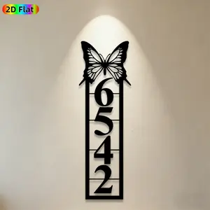 1pc Butterfly & Number Metal Wall Art, Charming Butterfly & Number Statue Mural, Ideal Gift for New Year, Easter, Home Decor Enthusiasts,  Metal Wall Decor , Perfect for Living Room Wall & Garden Fence, Unique Year-Round Decor for Wall Art Lovers