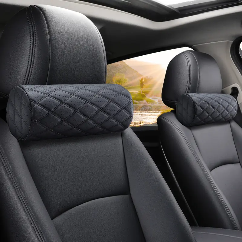 Round Memory Cotton Car Seat Headrest Pillow, Breathable Comfort Neck Support Cushion, Universal Fit for All Seasons, Suitable for Mercedes-Benz