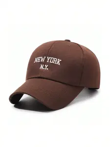 1PC "NY NEW YORK" Personalized Embroidered New York Pattern Sun Hat Baseball Cap, Custom Embroidered Hat, Unisex Truck Driver Cap, Adjustable Y2K Style, Suitable for Hiking School