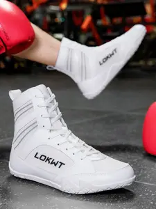 Men's Boxing Shoes, Professional Boxing Shoes, High Top Lace Up Training Shoes, Gym Shoes, Combat Training Shoes, Indoor Boxing Training Shoes