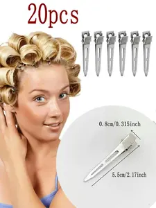 20-Piece Versatile Hair Clips Set for Women, Simple Elegant Daily Wear Accessories, Metal Side Bangs Clip, Silver Color Styling Barrettes