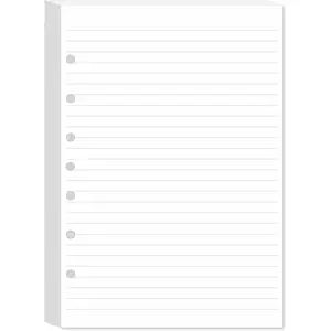 7-Hole Lined Filler Paper Pack of 100 Sheets for Mini Binders, College Ruled, 5-1/2" x 8-1/2", White