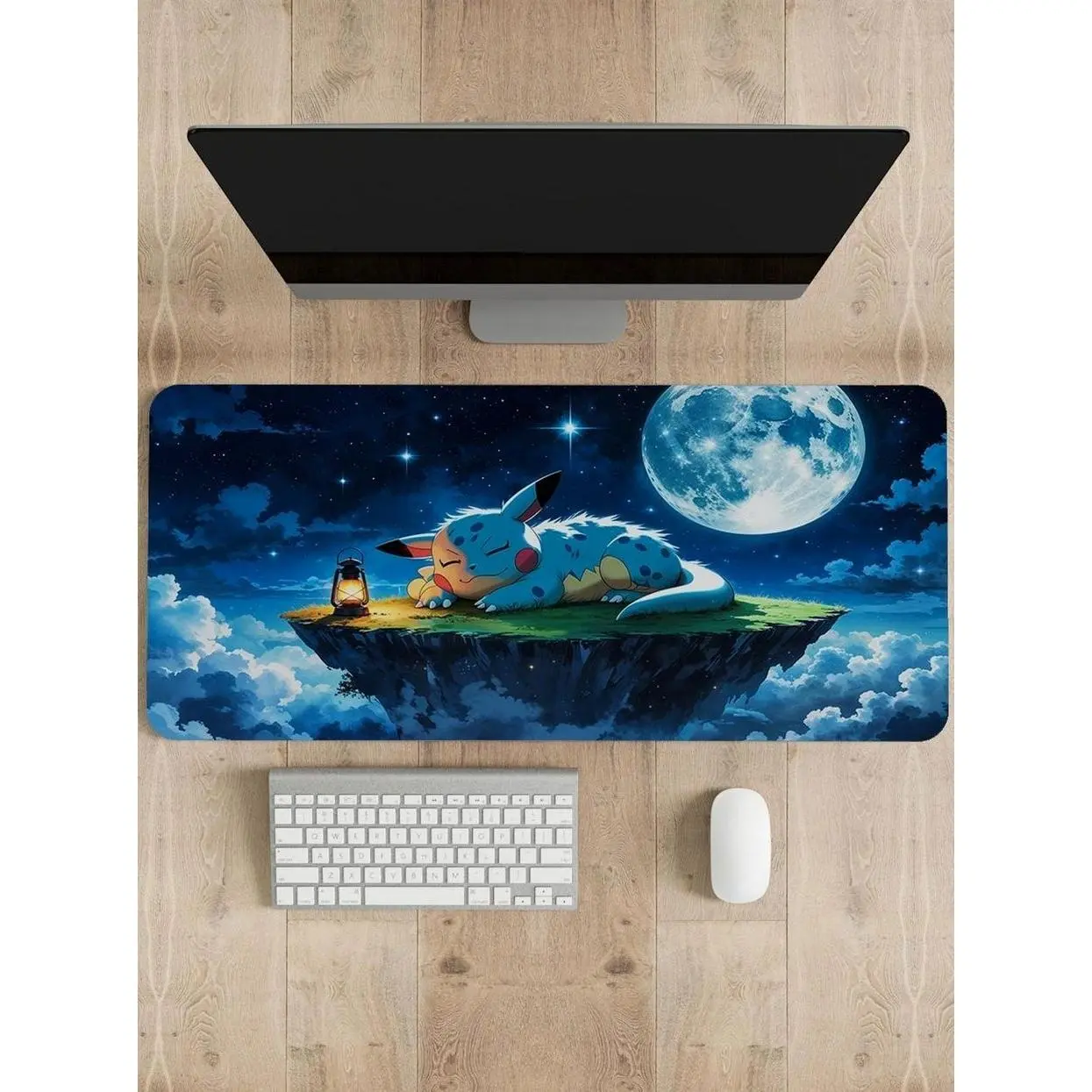 Snorlax Gaming Mouse Pad, Gigantamax Snorlax Desk Mat, Kanto Route Sleeping Pokemon Gamer Desk Mat