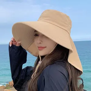 Women’s Wide Brim Sun Hat with Neck Flap, UPF50 UV Protection Sports & Outdoor Cap for Hiking, Fishing